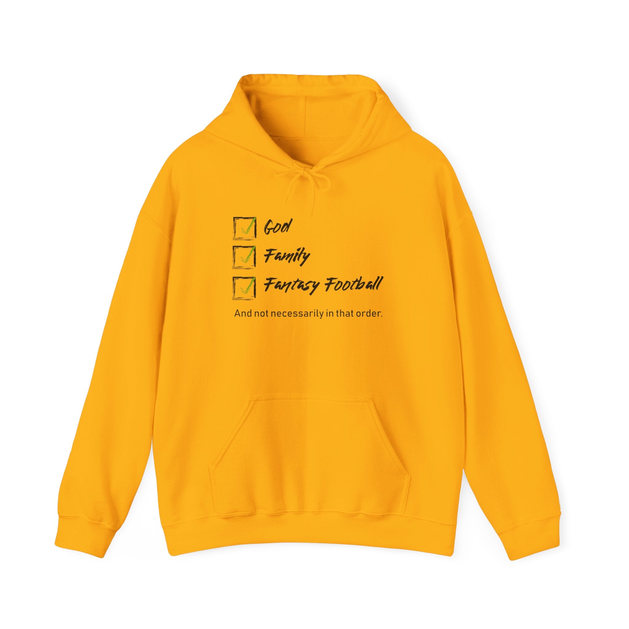 God. Family. Fantasy Football. Unisex Heavy Blend™ Hooded Sweatshirt