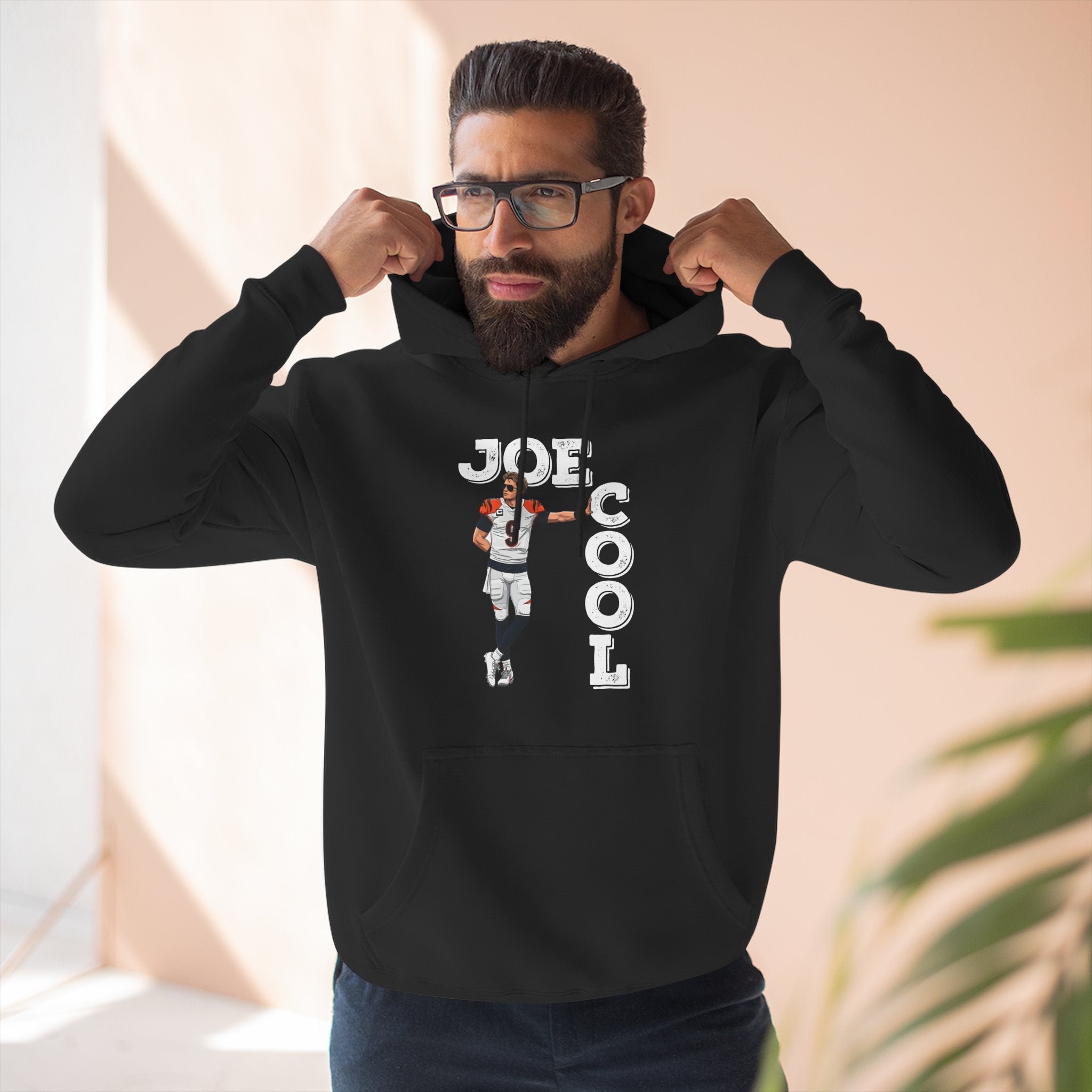 Joe Cool Football Hoodie — All-White Font