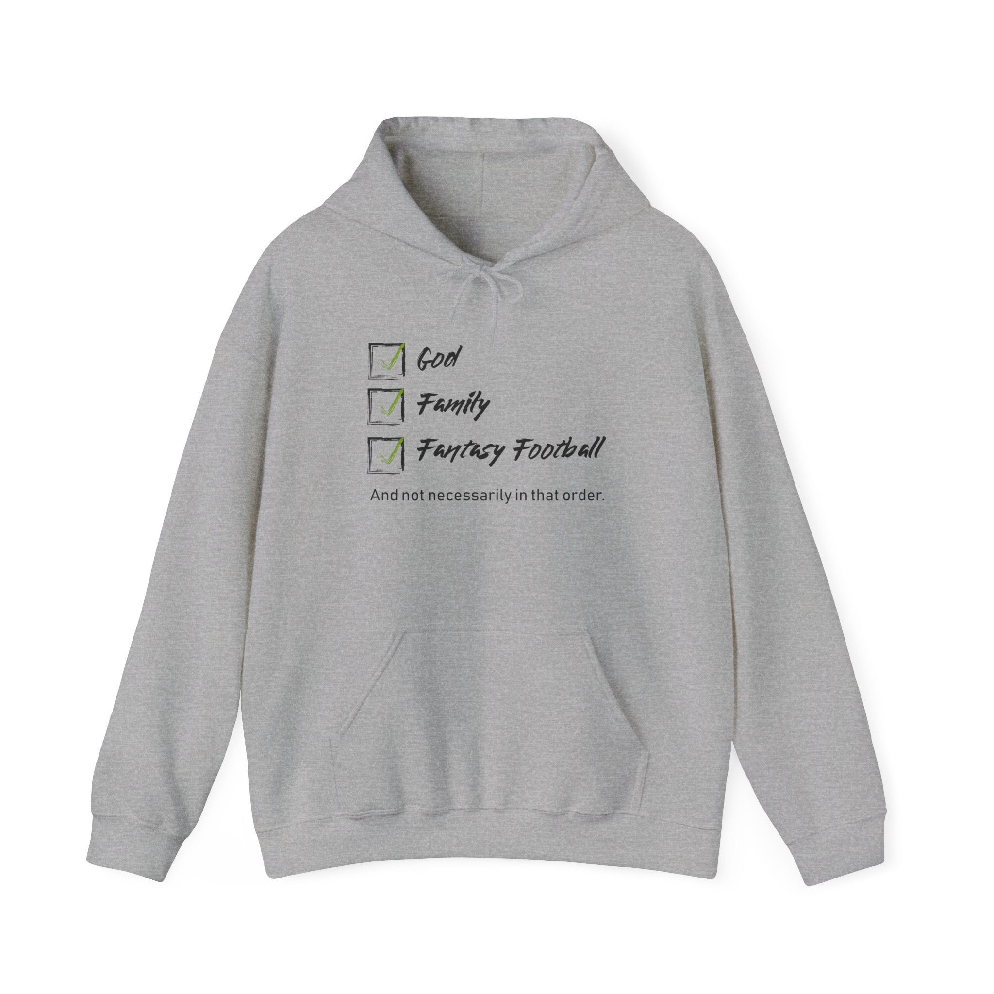 God. Family. Fantasy Football. Unisex Heavy Blend™ Hooded Sweatshirt
