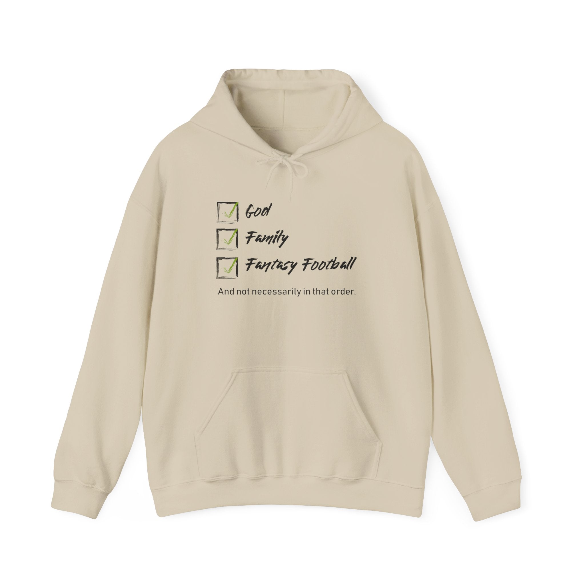 God. Family. Fantasy Football. Unisex Heavy Blend™ Hooded Sweatshirt
