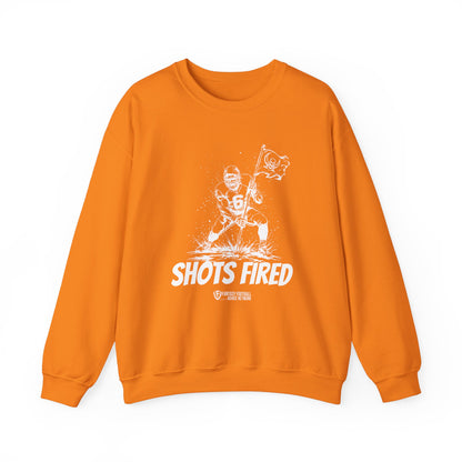 Shots FIRED Mayfield Unisex Heavy Blend™ Crewneck Sweatshirt (White)