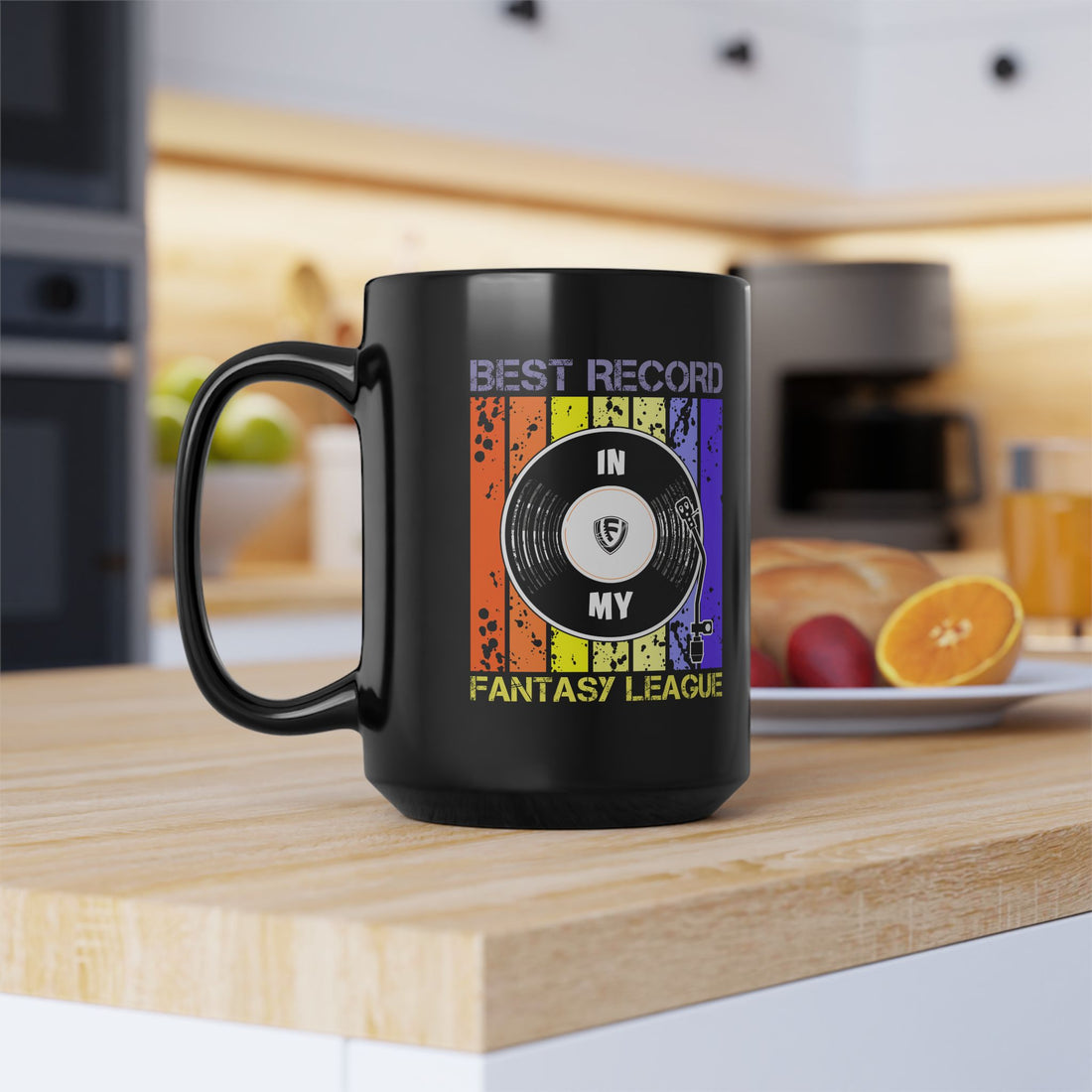 Best Record in my Fantasy League Black Mug, 15oz
