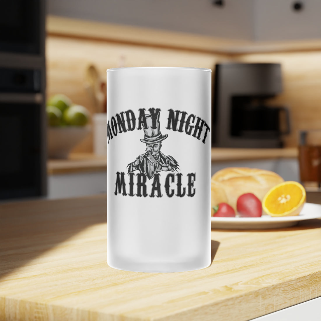 Monday Night Miracle Frosted Glass Beer Mug