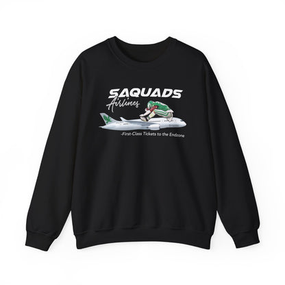 SaQuads Airlines Crewneck – First Class Tickets to the End Zone