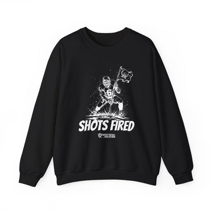 Shots FIRED Mayfield Unisex Heavy Blend™ Crewneck Sweatshirt (White)