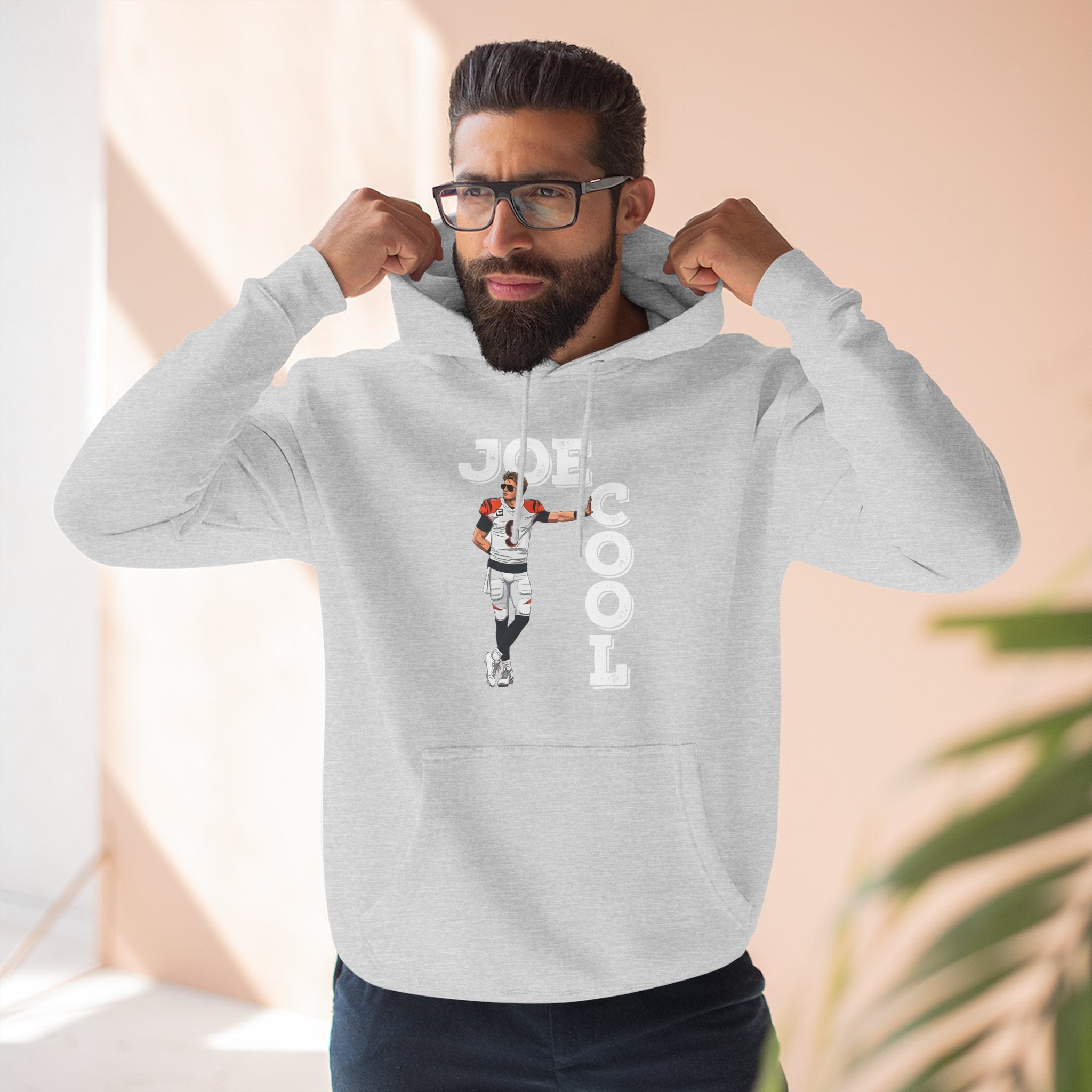 Joe Cool Football Hoodie — All-White Font