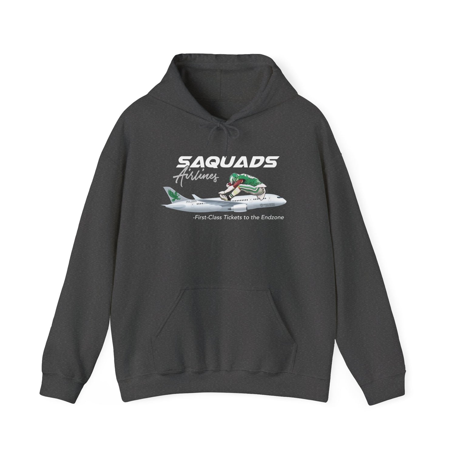 SaQuads Airlines Gildan Hoodie – First Class Tickets to the End Zone